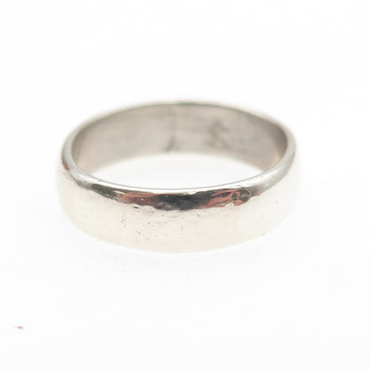 SHUBE 925 Sterling Silver Vintage Classic Wedding Band Ring Size 5.75