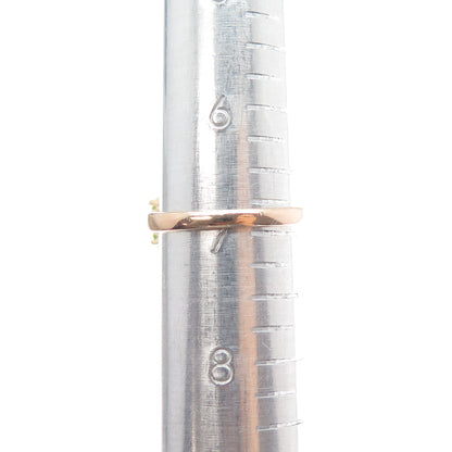 ROSS SIMONS 925 Sterling Silver Gold Plated Real Diamond & Peridot Ring Size 7