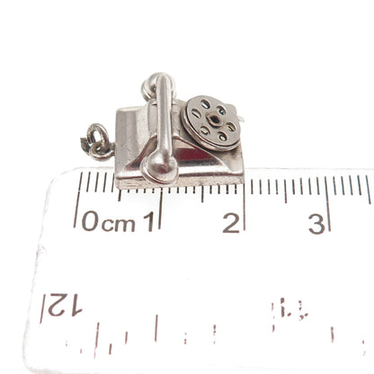 Joseph M. Shanholtz 925 Sterling Antique Art Deco Rotary Phone 3D Mini Pendant