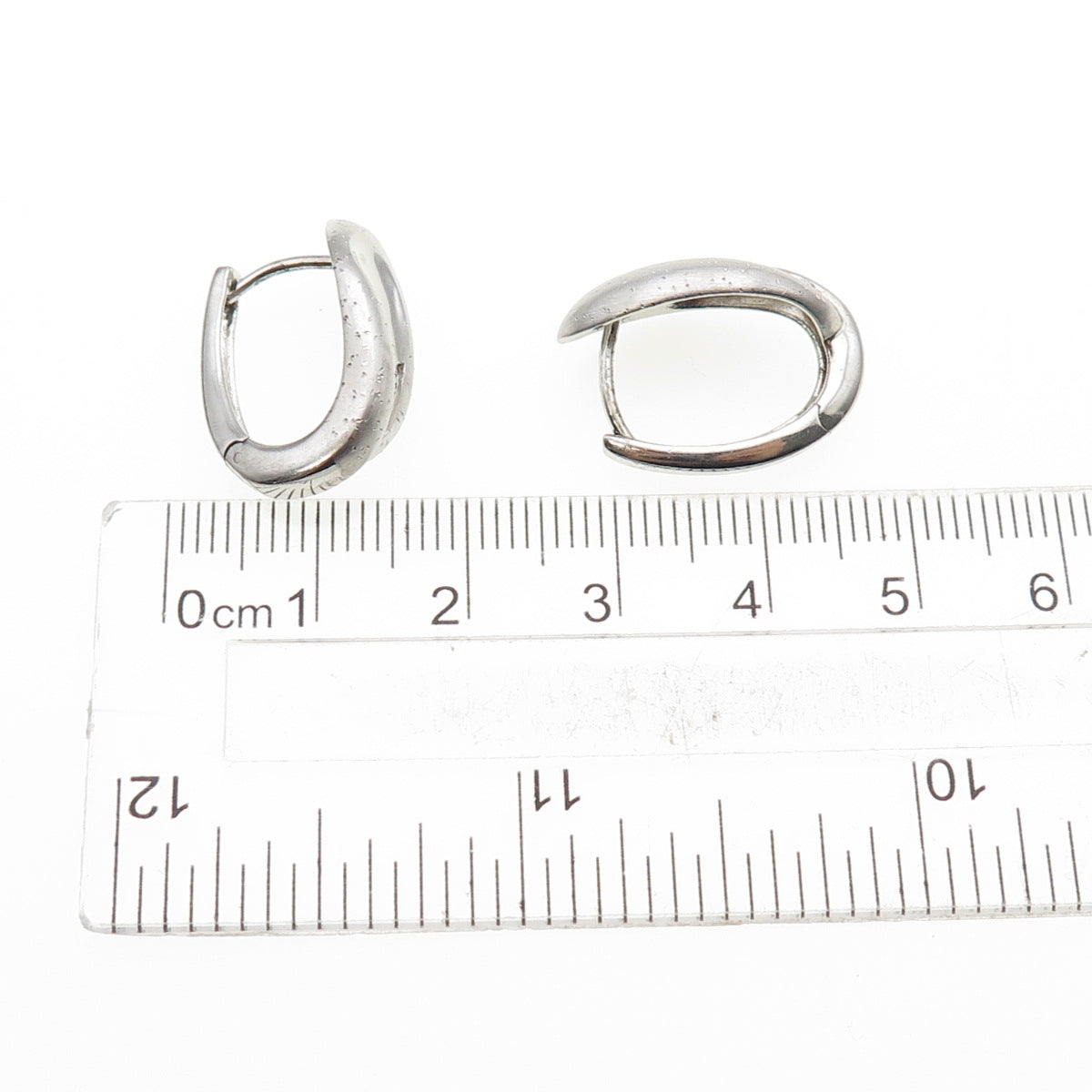 925 Sterling Silver Modernist Hoop Earrings