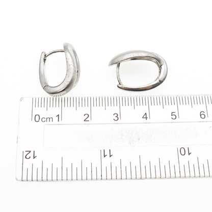 925 Sterling Silver Modernist Hoop Earrings