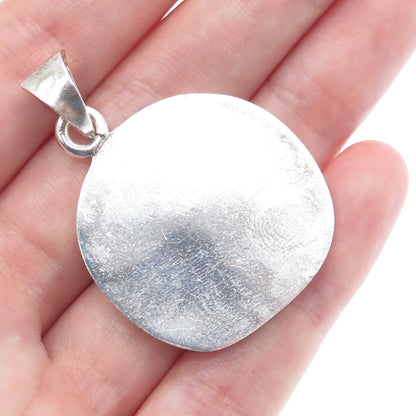 925 Sterling Silver Vintage Sand Dollar Oxidized Charm Pendant