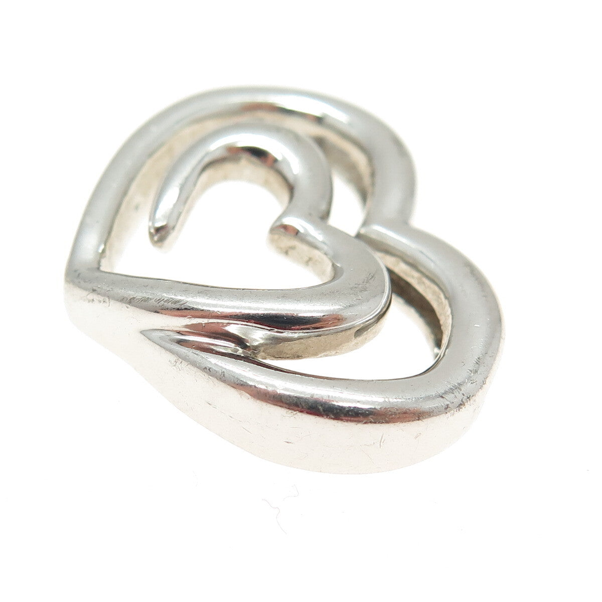 SLV SADYE L VASSIL 925 Sterling Silver Spiral Heart Slide Pendant