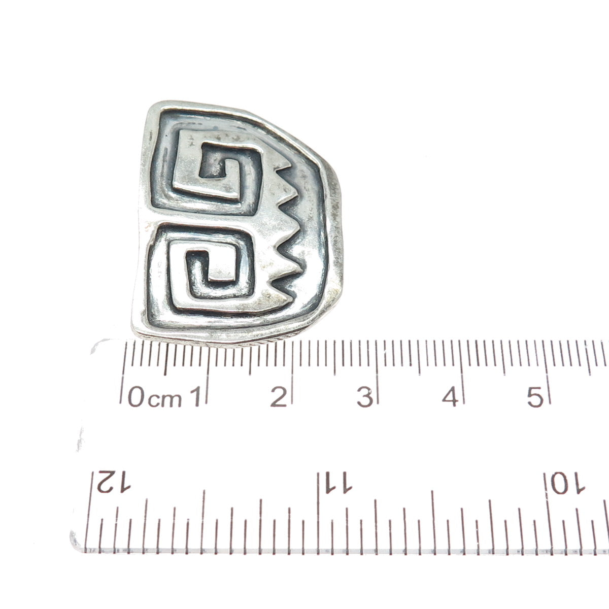 HALO 925 Sterling Silver Vintage Modernist Spiral Oxidized Pin Brooch