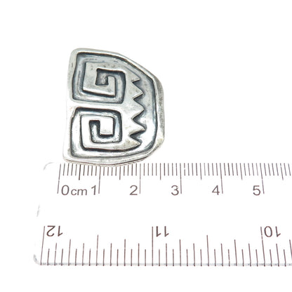 HALO 925 Sterling Silver Vintage Modernist Spiral Oxidized Pin Brooch