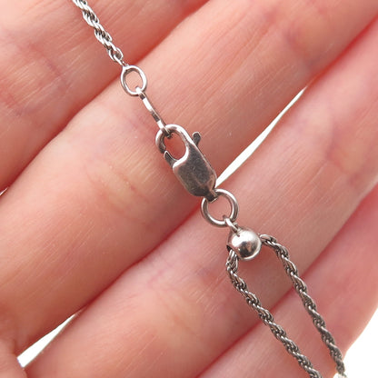 Karizia Spa KA-1772 Sterling Silver Vintage Italy Lariat Rope Chain Necklace 24"