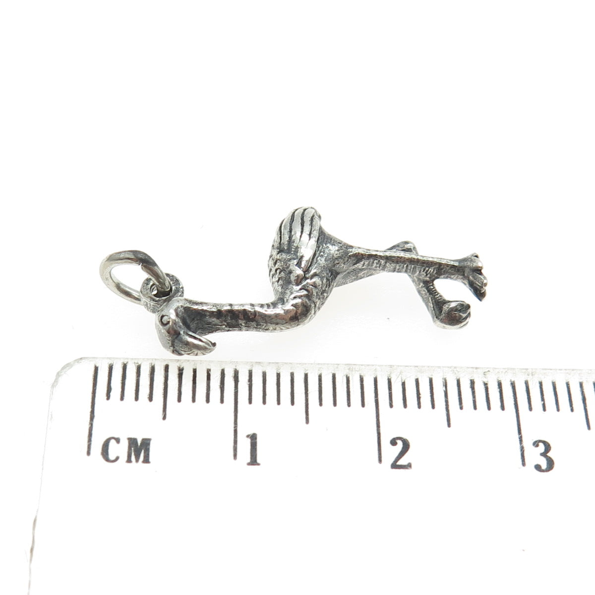 925 Sterling Silver Vintage Flamingo Bird Minimalist Charm Pendant