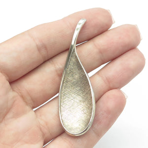 925 Sterling Silver Vintage Olive Leaf Modernist Pin Brooch