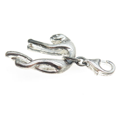 925 Sterling Silver Vintage Panther Lobster Lock Charm Pendant