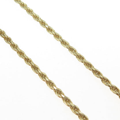 925 Sterling Silver Gold Plated Italy Twisted Rope Chain Necklace 22"