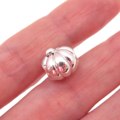 Pandora 925 Sterling Silver Halloween Pumpkin Slide Bead Charm