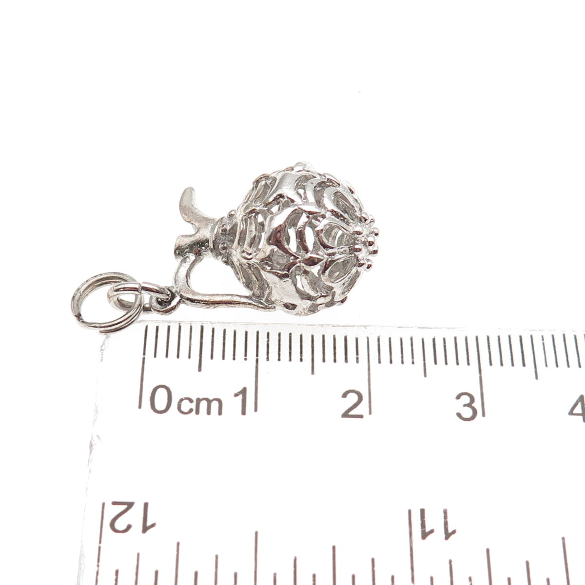 925 Sterling Silver Vintage Ornate Jug 3D Mini Charm Pendant