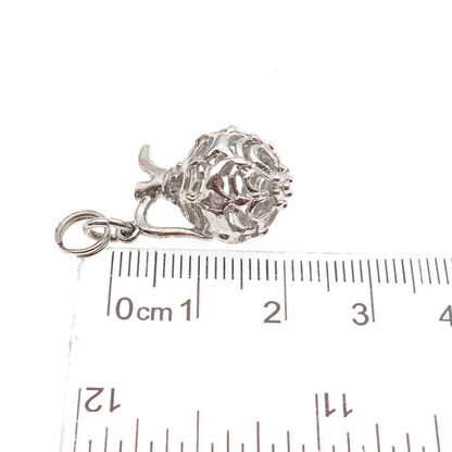 925 Sterling Silver Vintage Ornate Jug 3D Mini Charm Pendant