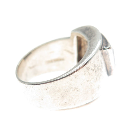 925 Sterling Silver Vintage Lavender C Z Modernist Ring Size 6.75