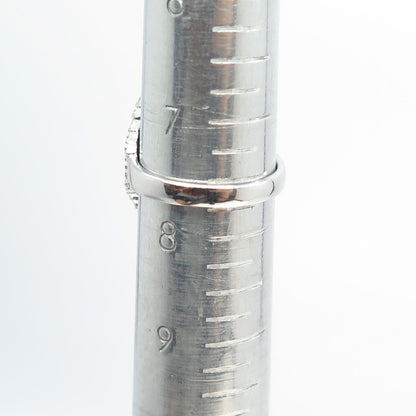 925 Sterling Silver Pave C Z Wings Ring Size 7.75