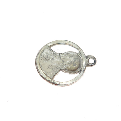 925 Sterling Silver Vintage Jesus Sacred Heart Minimalist Charm Pendant