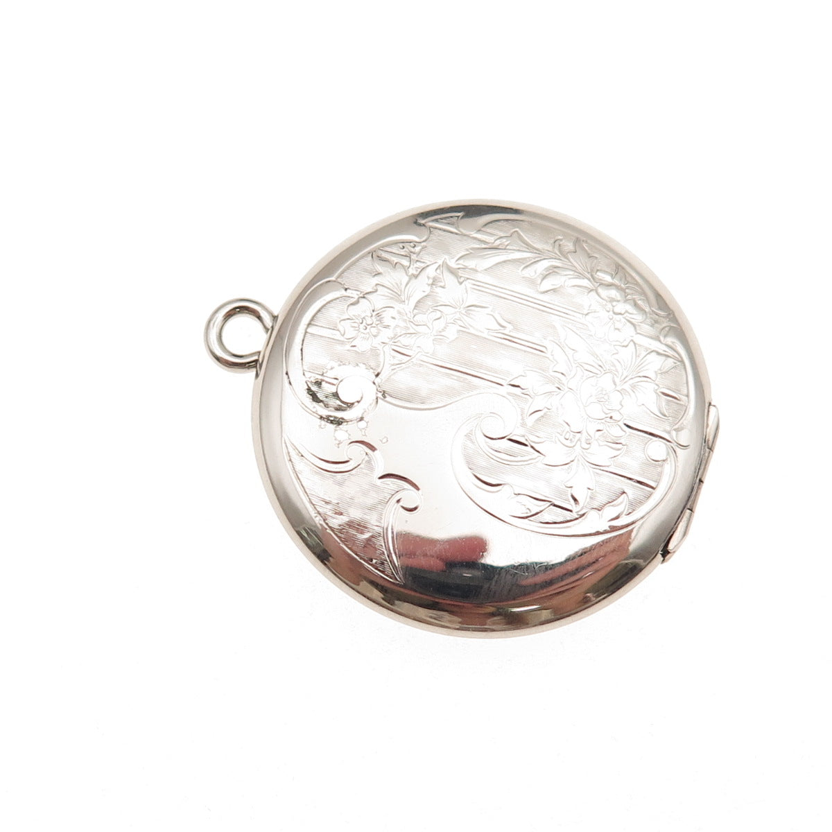 Danecraft 925 Sterling Silver Antique Art Deco Engraved Floral Locket Pendant