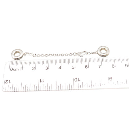 Pandora 925 Sterling Silver C Z Decorative Butterflies Safety Chain Charm