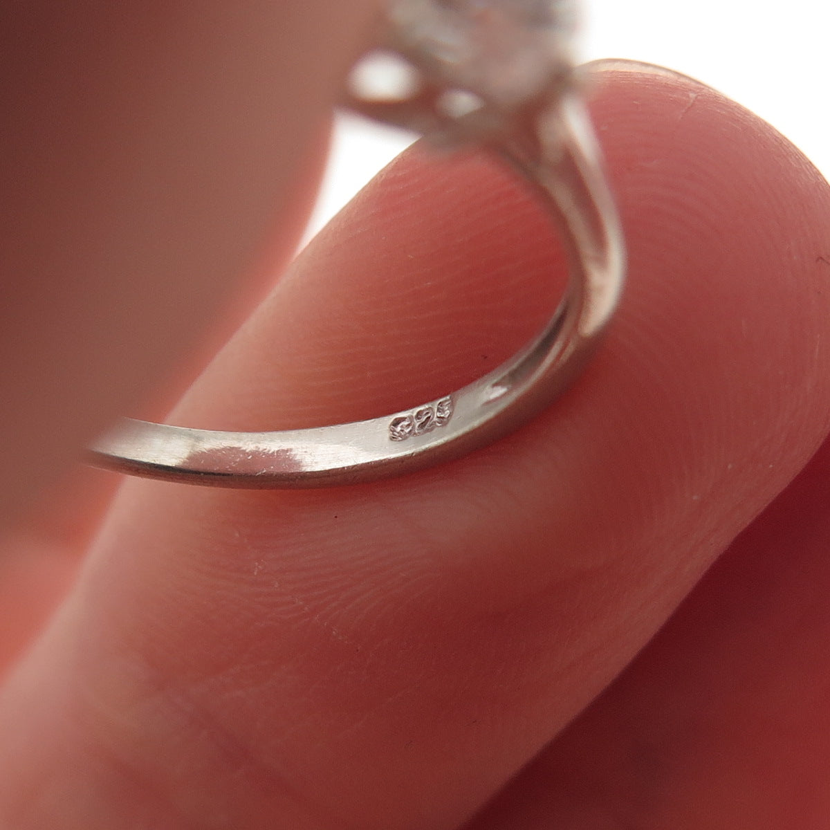 925 Sterling Silver Round-Cut C Z Engagement Ring Size 7.25