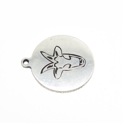TWO IN TOWN 925 Sterling Silver USA Goat Round Charm Pendant