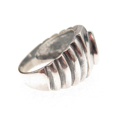 925 Sterling Silver Vintage Pear-Cut C Z Modernist Oxidized Ring Size 7.5