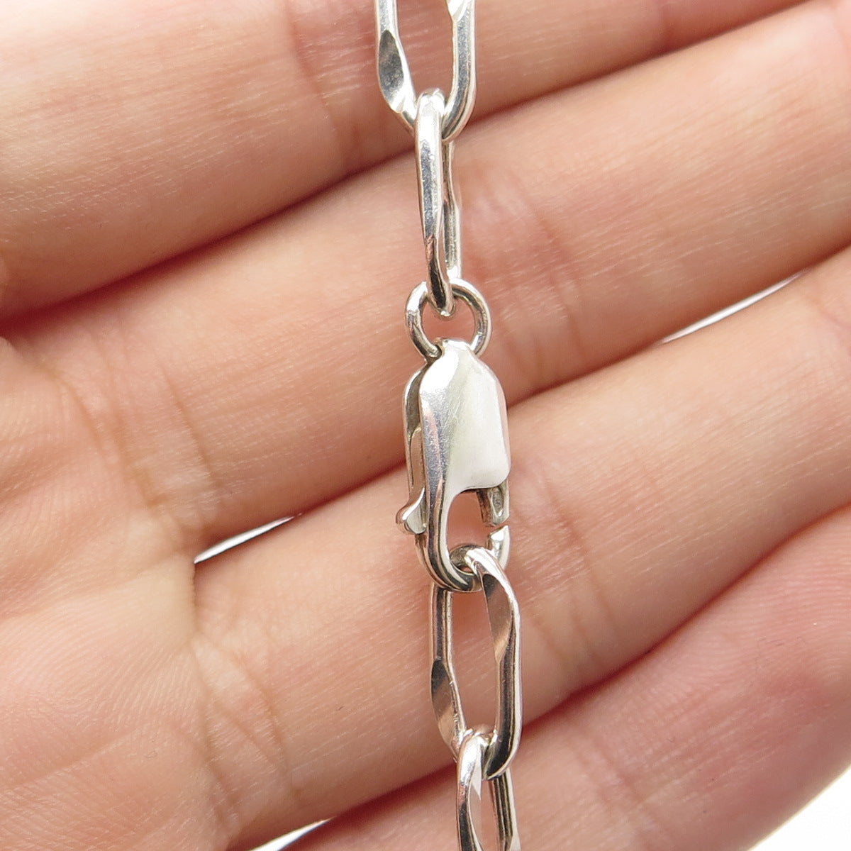 925 Sterling Silver Oval Chain Necklace 32"