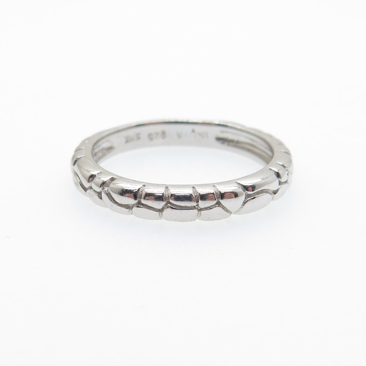 925 Sterling Silver Dragon Skin Band Ring Size 6.75