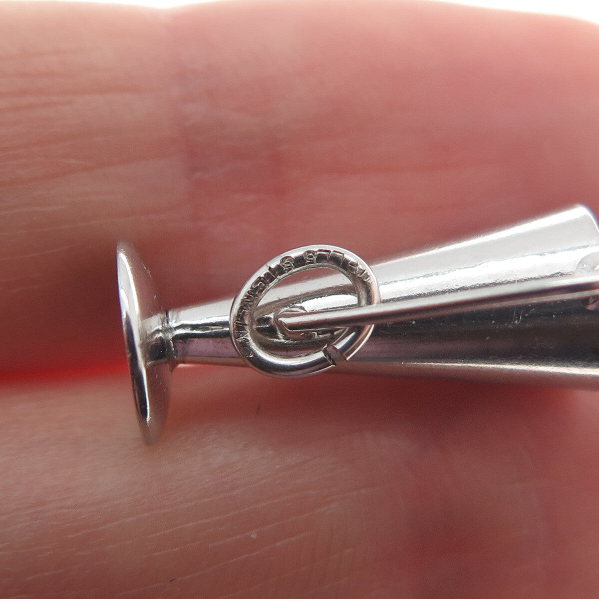 WELLS 925 Sterling Silver Antique Trophy Cup Award Minimalist 3D Charm Pendant