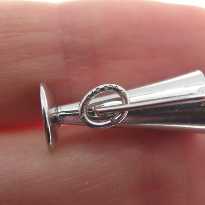 WELLS 925 Sterling Silver Antique Trophy Cup Award Minimalist 3D Charm Pendant
