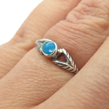 925 Sterling Silver Vintage Real Bisbee Turquoise Arrow Ring Size 5.75