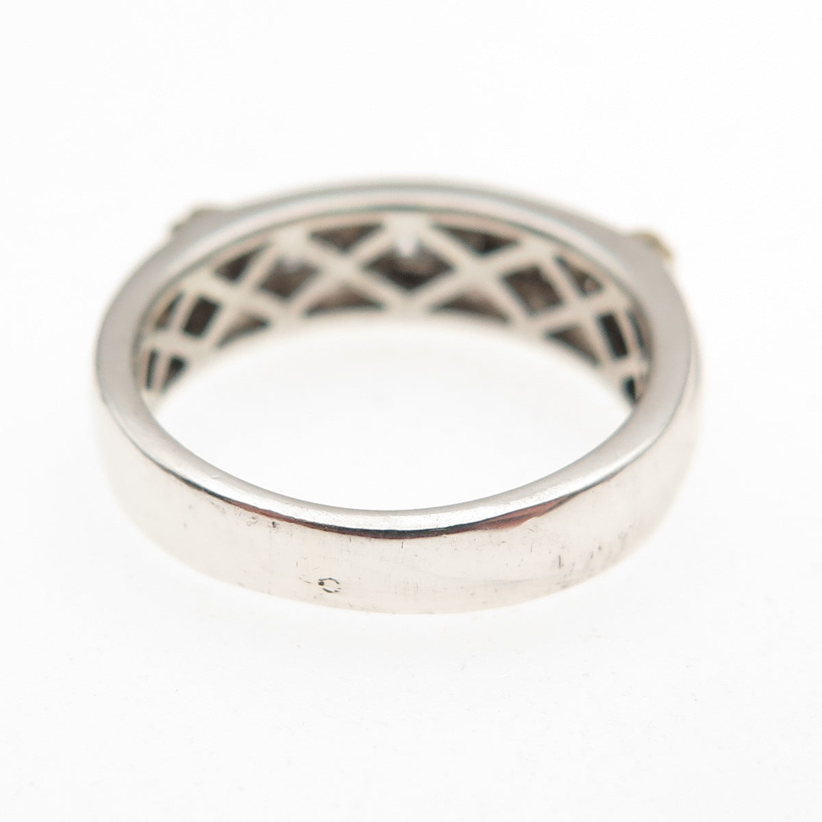 SLV Sadye L Vassil 925 Sterling Silver Real Round-Cut Diamond Ring Size 5