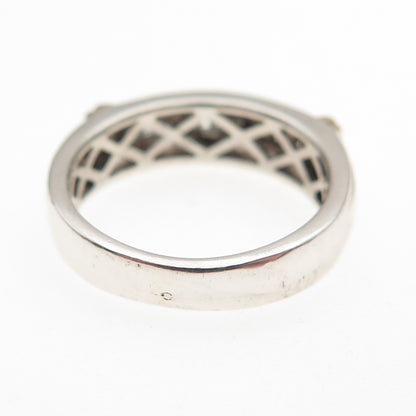 SLV Sadye L Vassil 925 Sterling Silver Real Round-Cut Diamond Ring Size 5