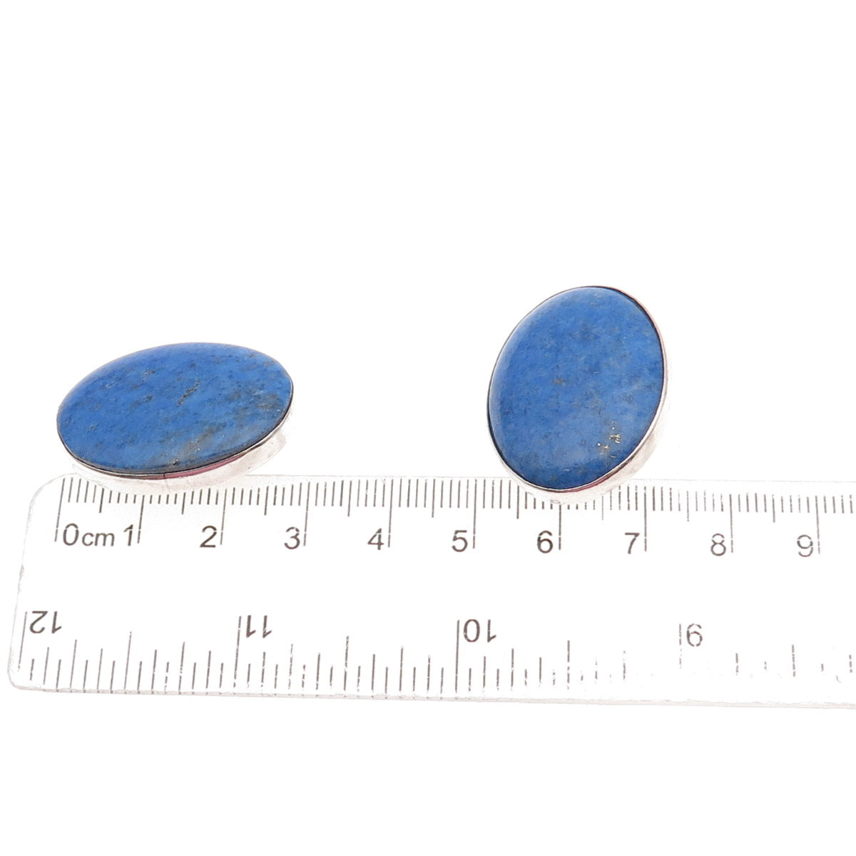Orville Tsinnie Navajo Old Pawn Sterling Silver Vintage Lapis Clip On Earrings
