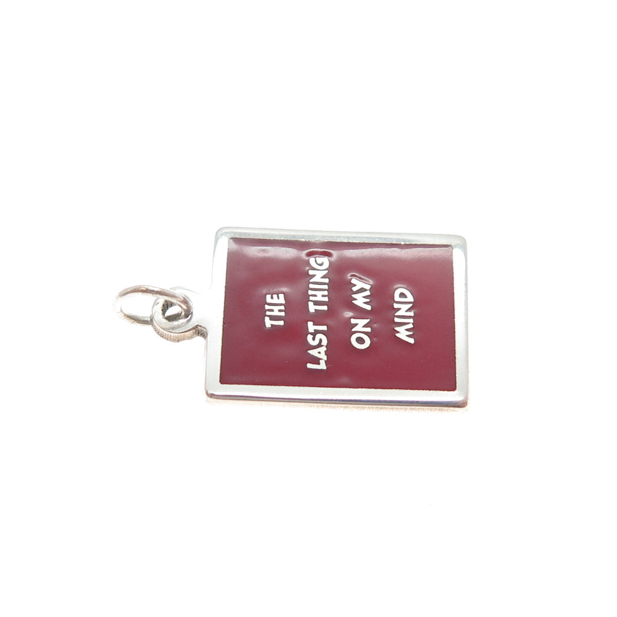 925 Sterling Silver Enamel The Last Thing On My Mind Minimalist Charm Pendant