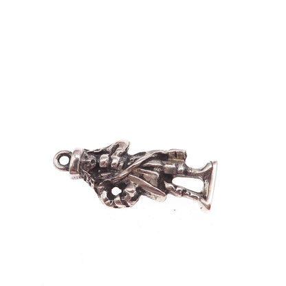 800 Silver Antique Art Deco Perkeo of Heidelberg Oxidized Charm Pendant