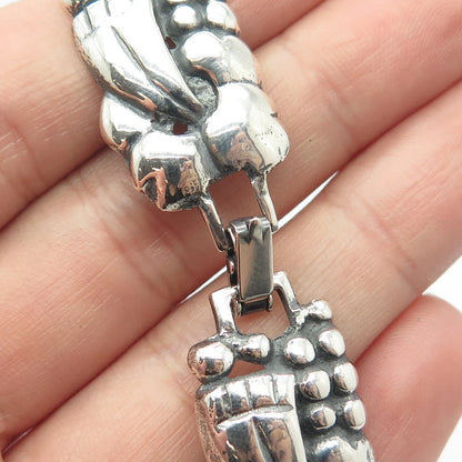 925 Sterling Silver Vintage Fancy Link Bracelet 7"