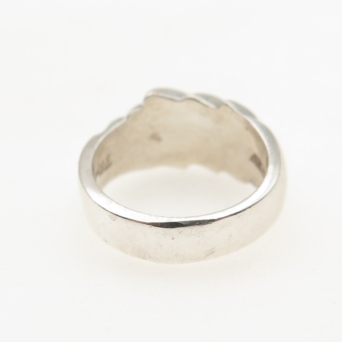 925 Sterling Silver Vintage Mexico Modernist Ribbed Ring Size 6