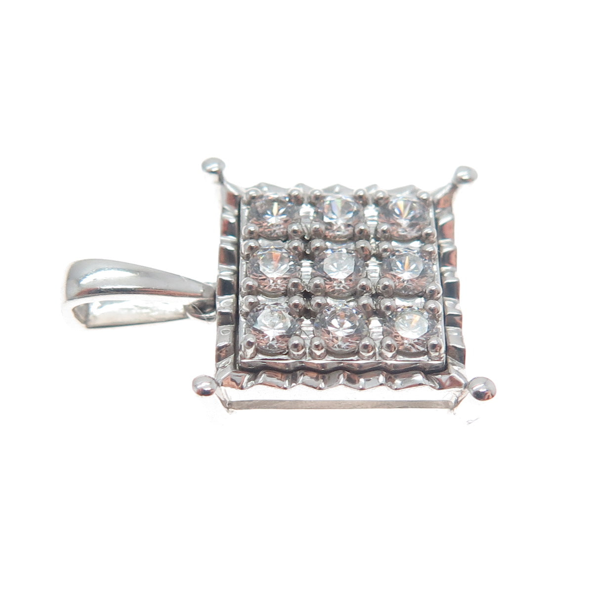 925 Sterling Silver Round-Cut Shaped C Z Sparkle Minimalist Pendant