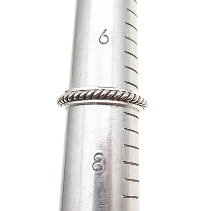 Chapal Zenray 925 Sterling Silver Vintage Roped Oxidized Band Ring Size 7
