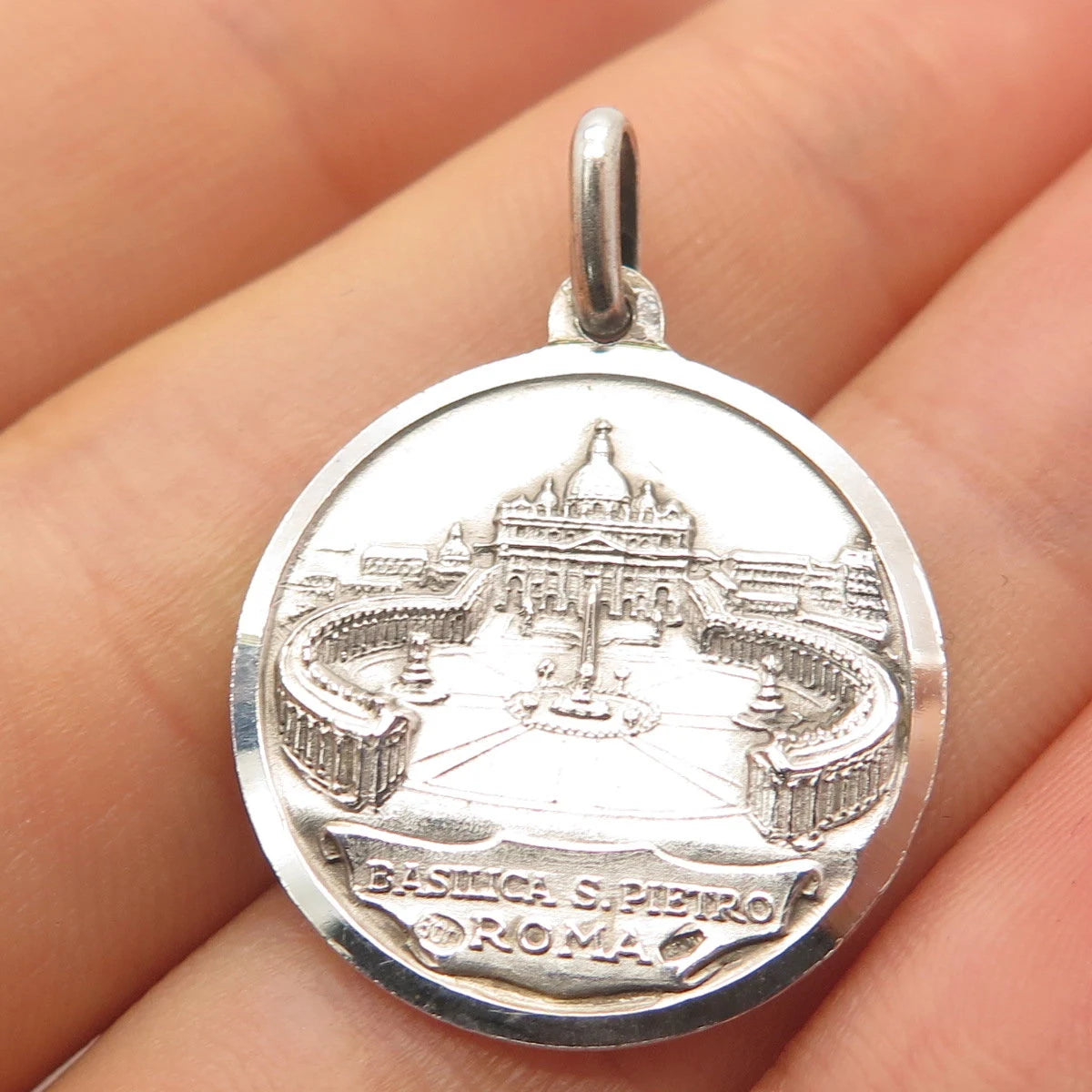 800 Silver Vintage Roma Pope Paulus VI Pontifex Max. Medal Pendant