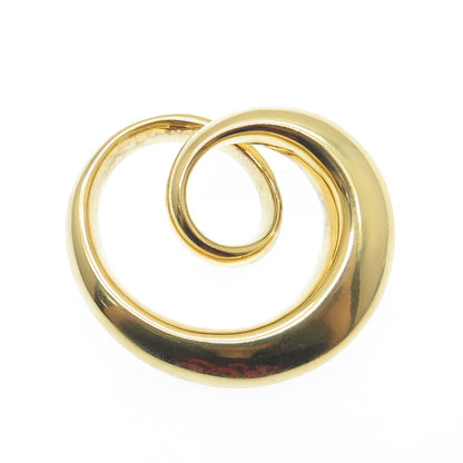 925 Sterling Silver Gold Plated Vintage Twisted Heart Hollow Pendant