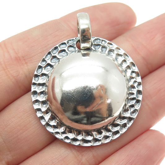 VOSCA New York 925 Sterling Silver Vintage Nugget Dome Oxidized Pendant