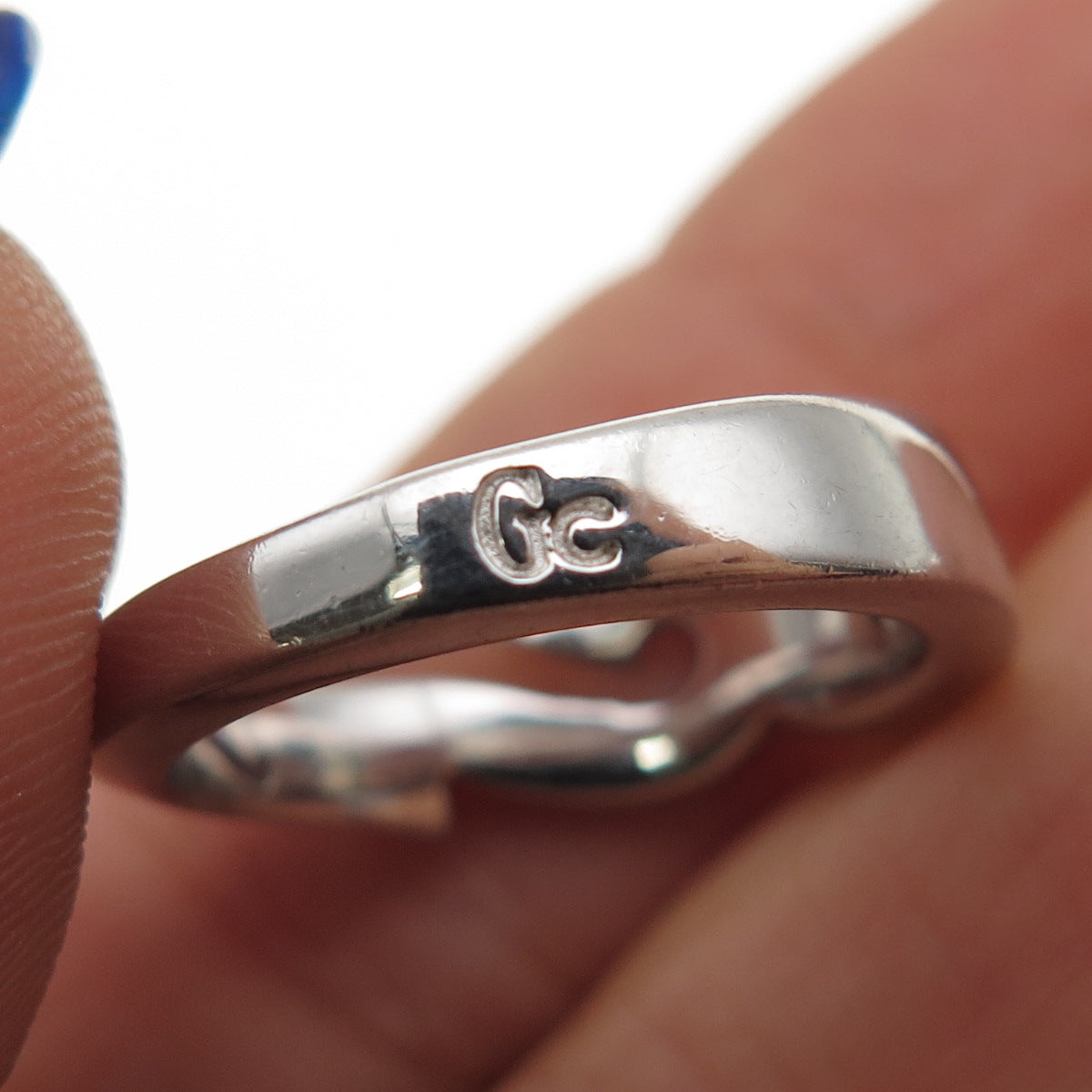 GUESS 925 Sterling Silver Hook Ring Size 7