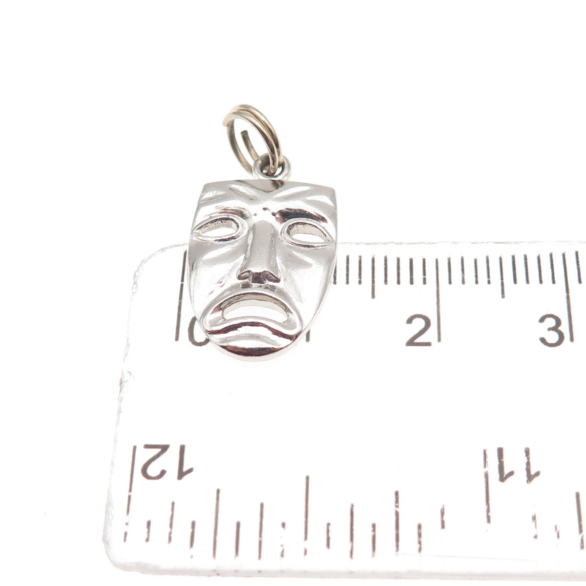 Griffith & Sons 925 Sterling Silver Vintage Tragedy Mask Mini Charm Pendant