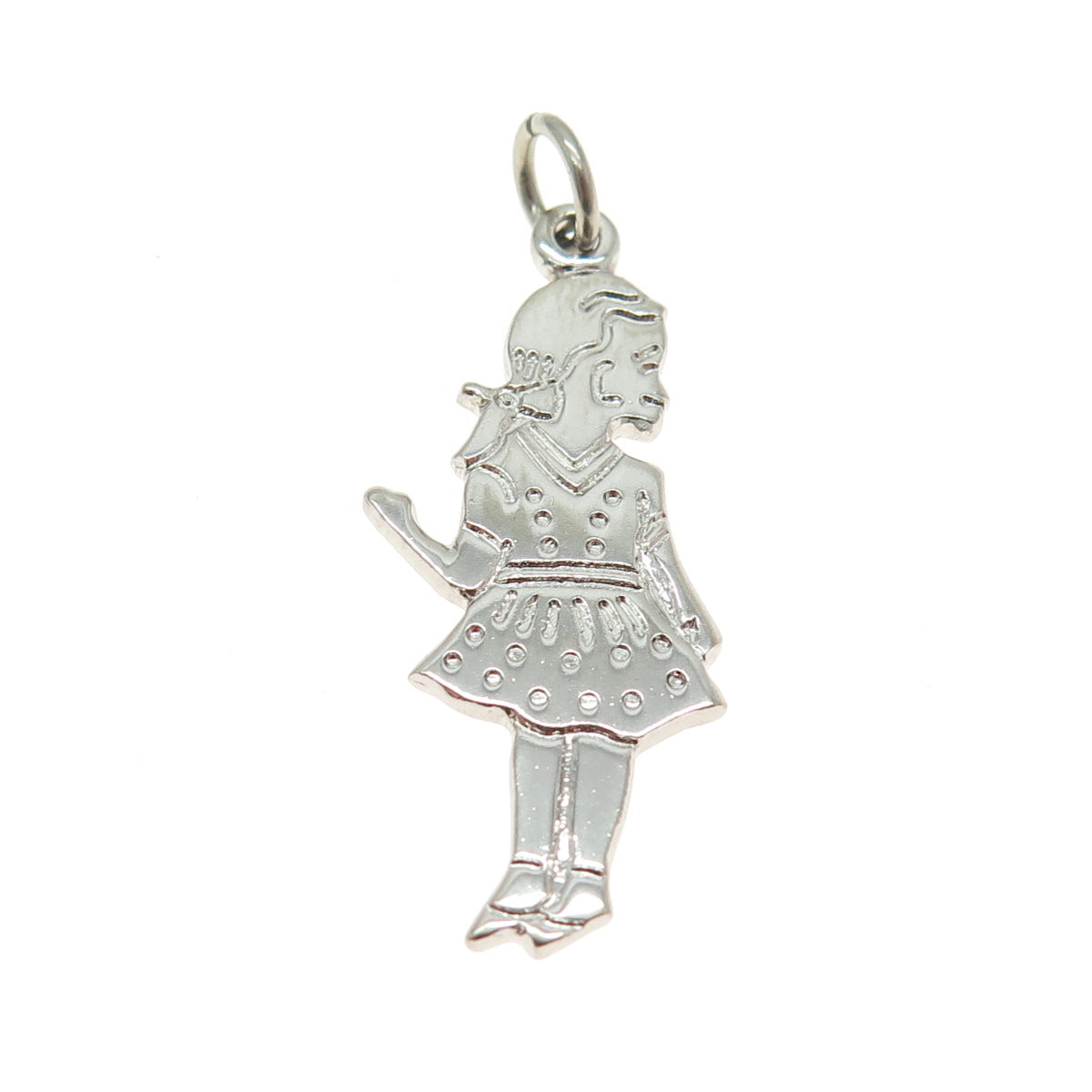 925 Sterling Silver Vintage Summer Girl Charm Pendant