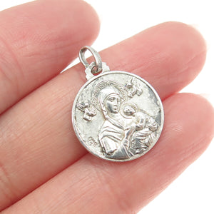800 Silver Vintage Pope Paulus VI Pontifex Max. Religious Charm Pendant