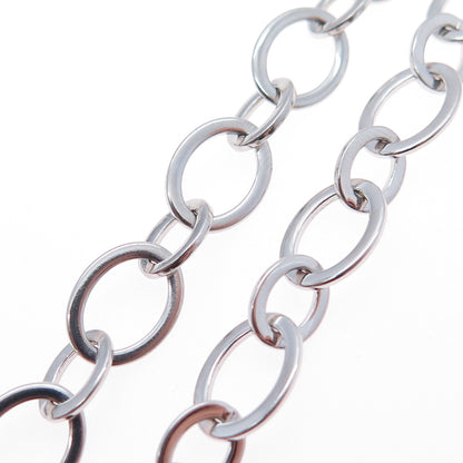 925 Sterling Silver Vintage Multi-Oval Chain Necklace 18"