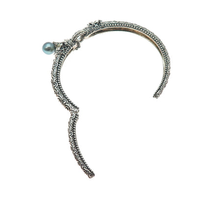 BARBARA BIXBY 925 Sterling Silver 18K Gold Pearl Charm Adjustable Bracelet 7.25"