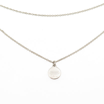 Coach 925 Sterling Silver Rhinestone Anchor 3-Strand Cable Chain Necklace 16"