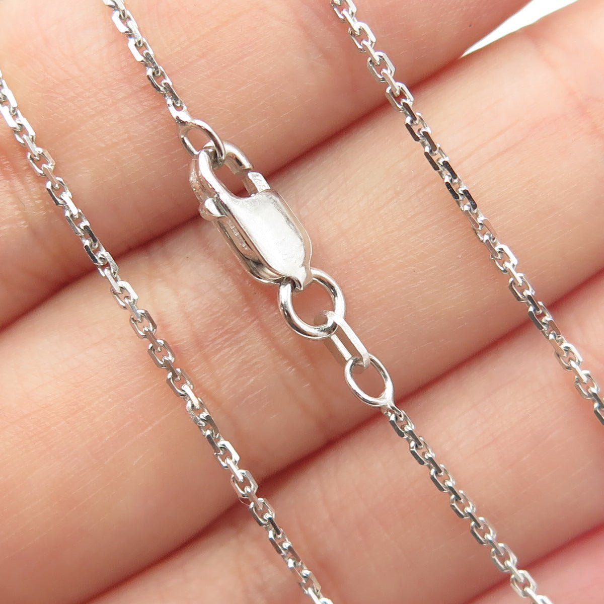 925 Sterling Silver Multi-Cut Pink & White C Z Cable Chain Necklace 16"